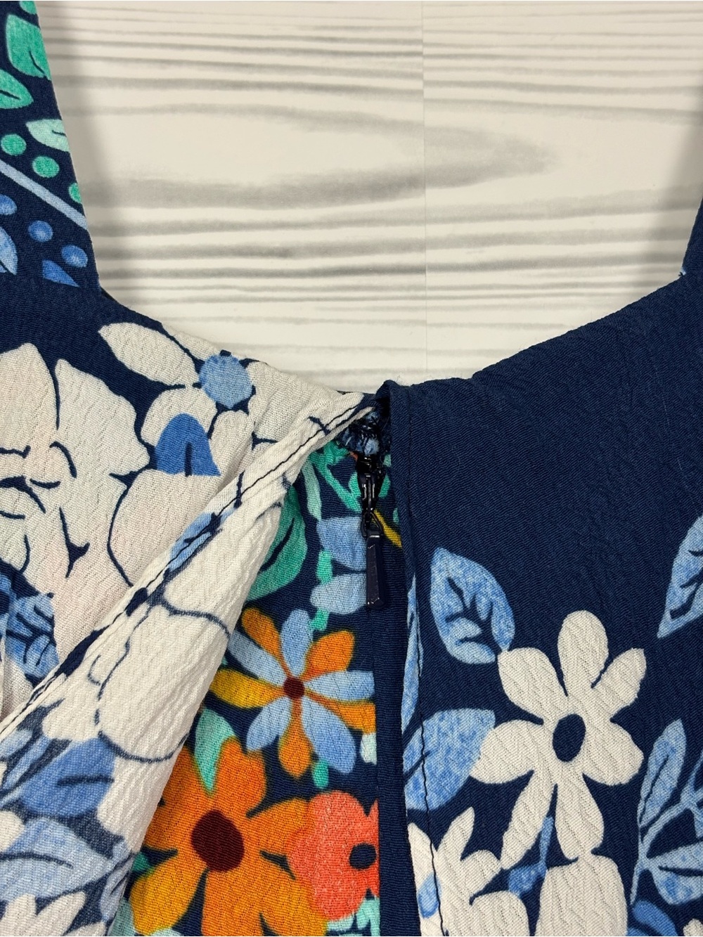 Anthropologie Maeve Tisana Blue Floral Watercolor Mini Dress Size 4 - Picture 6 of 7